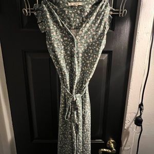 Green Floral Dress W/Belt